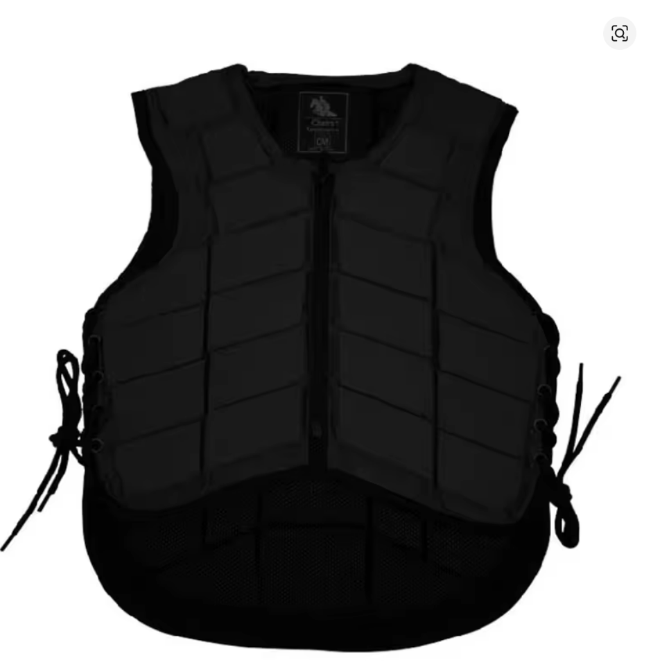 Gilet d'équitation noir à fermeture éclair Adulte & Enfant