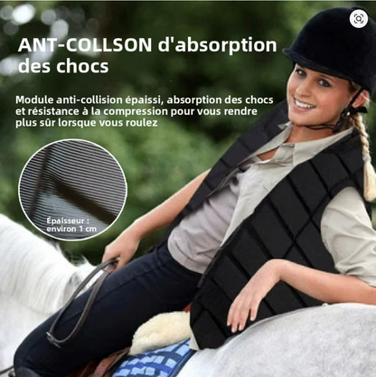 Gilet d'équitation noir à fermeture éclair Adulte & Enfant