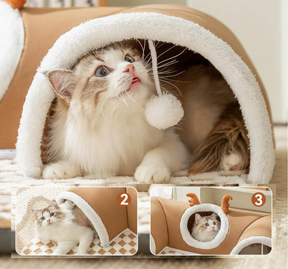 Tunnel de lit pour chat