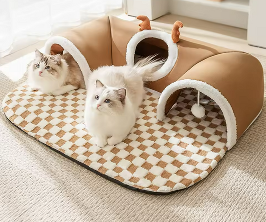 Tunnel de lit pour chat