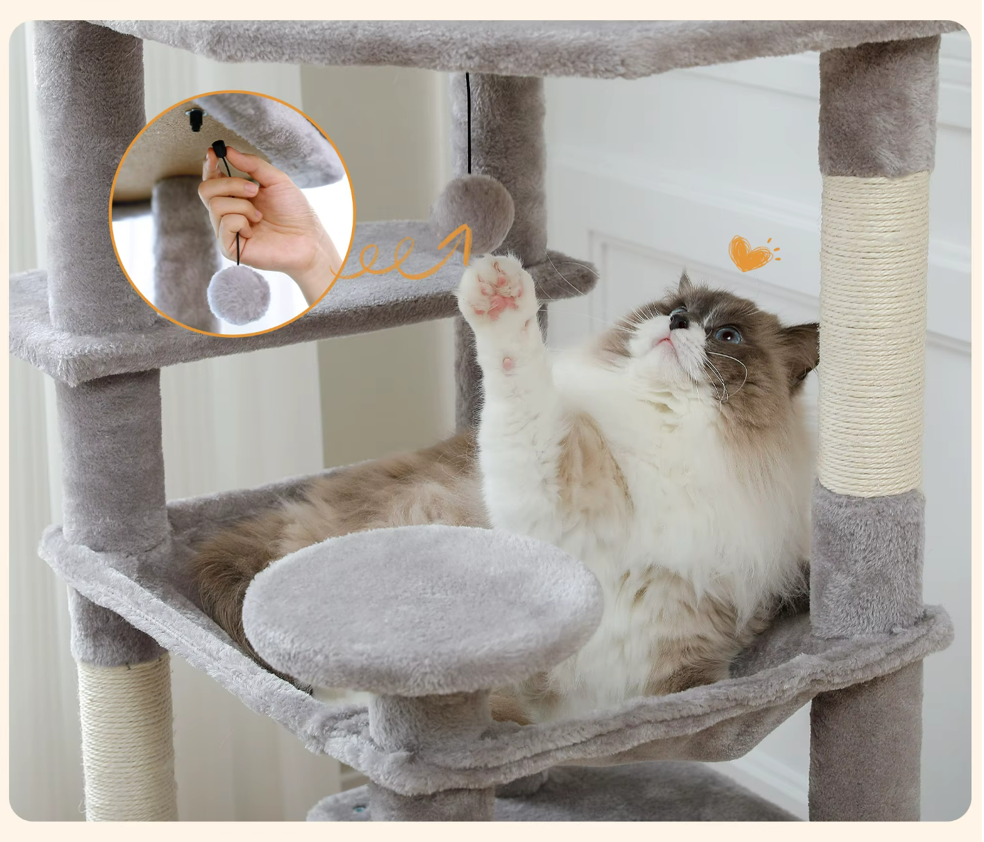 Grand arbre et tour pour chats d'intérieur