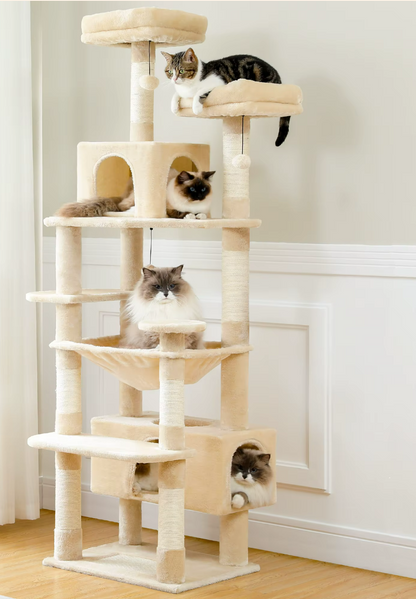 Grand arbre et tour pour chats d'intérieur
