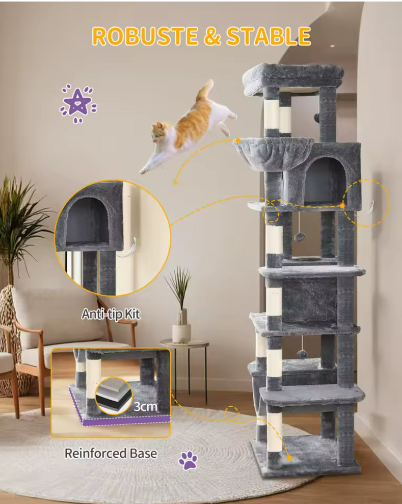 Grand arbre à chat de 170 cm